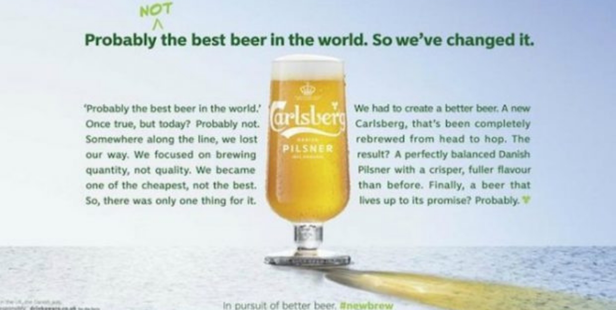 Carlsberg 'Probably 'not' the best beer in the world'